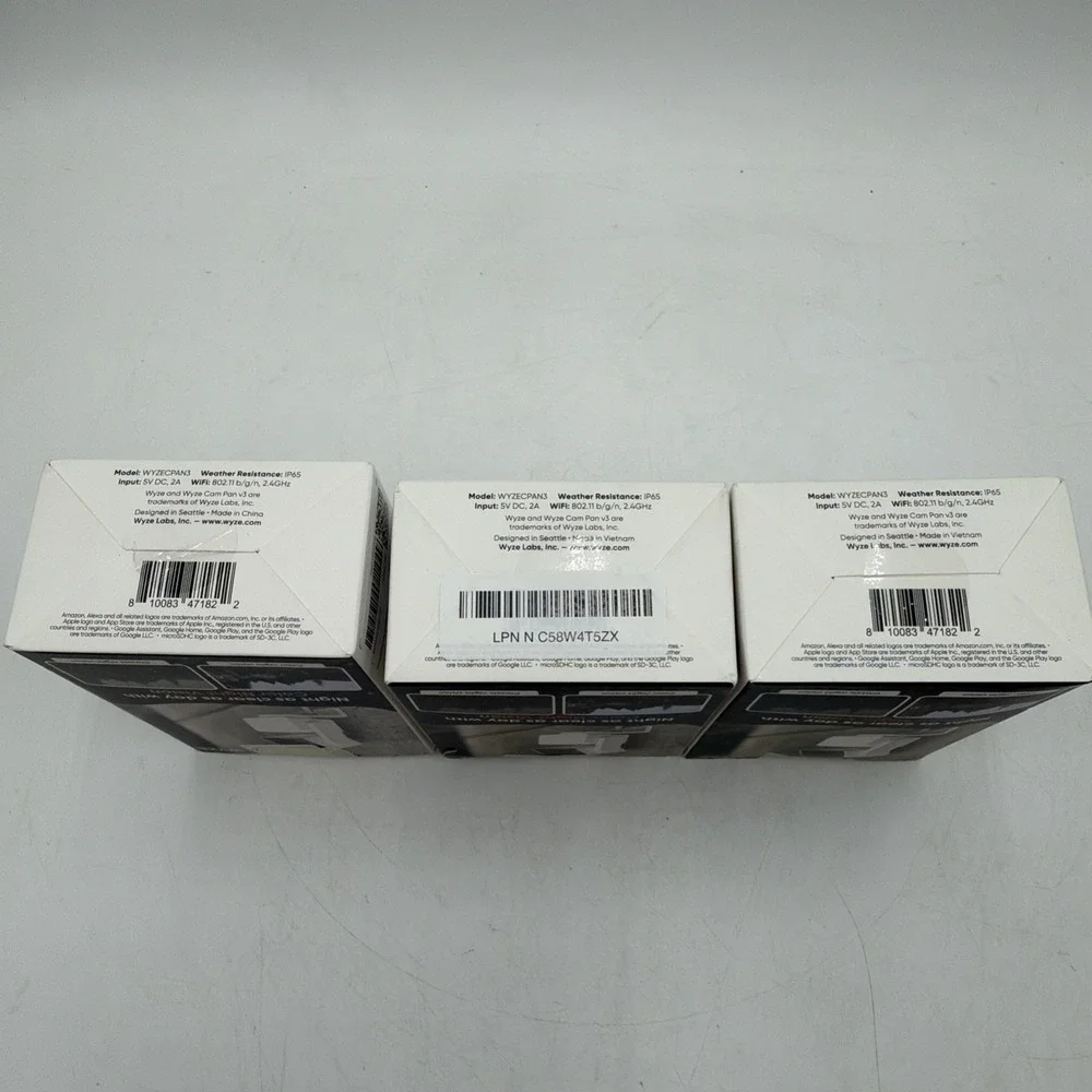 Lot Of 3 Wyze Cam Pan Indoor Outdoor Camera White WYZECPAN3 For Parts